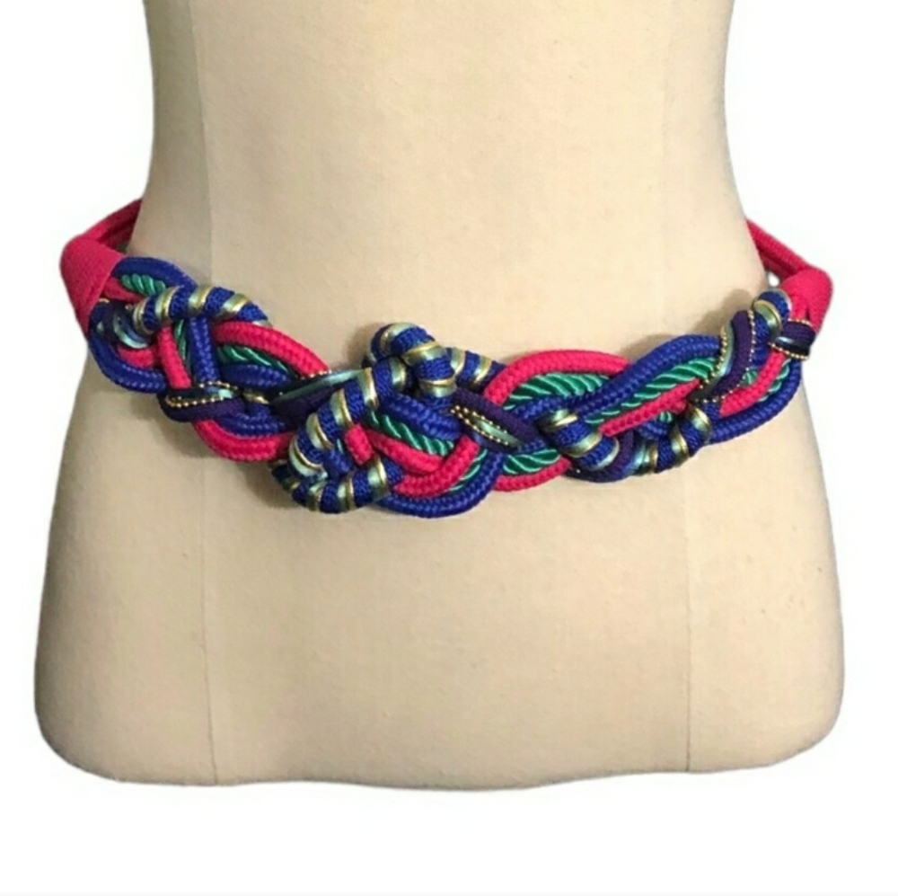 VINTAGE Braided Cord Belt Brass Hook ClosureVintage EUC!